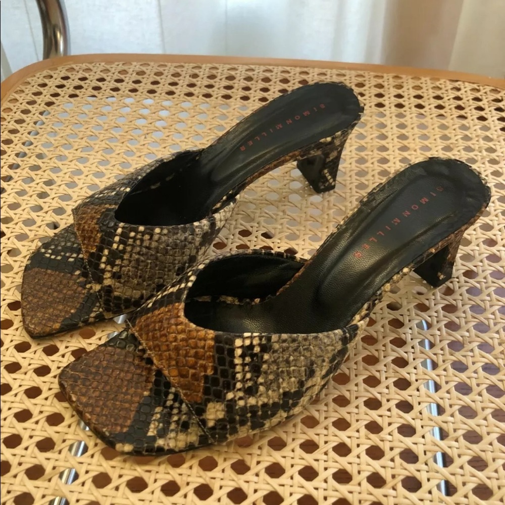 Simon Miller Hammer Heel Slide Sandals Snake